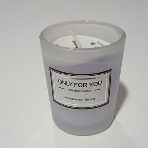 5/$15 Aromatherapy Votive Purple Candle in Frosted Glass Only For You Scented
